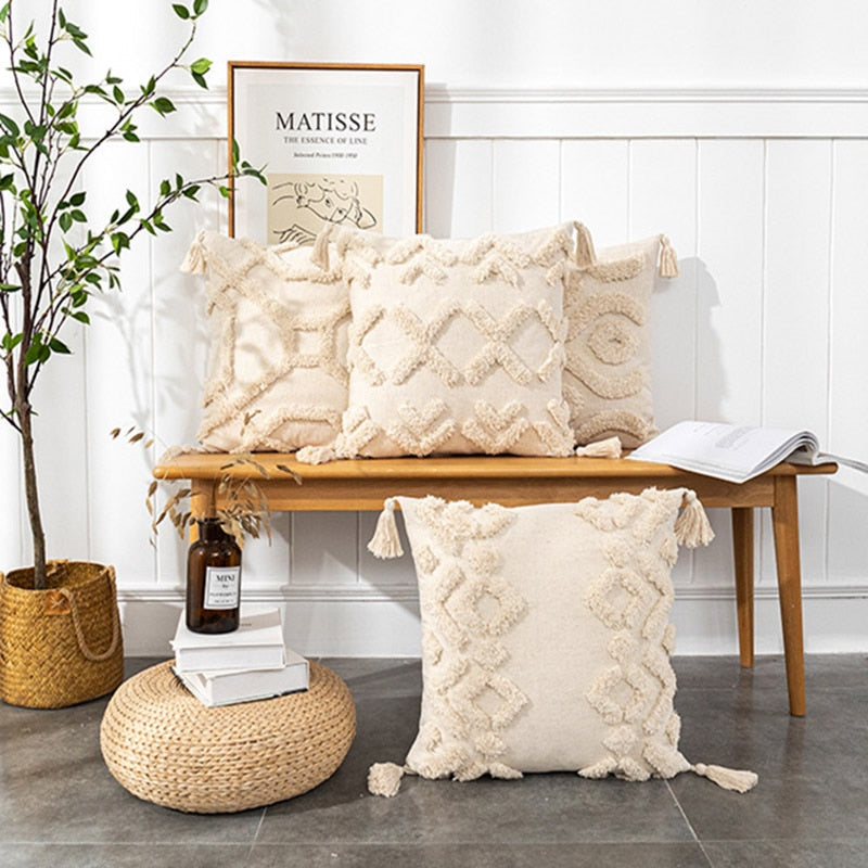 Boho Tassel Pillow Cover