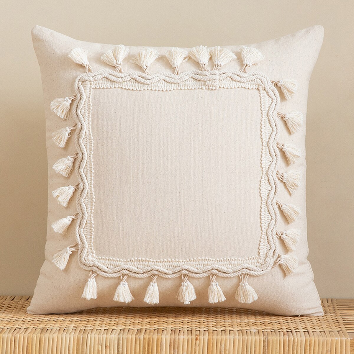 Boho Tassel Pillow Cover