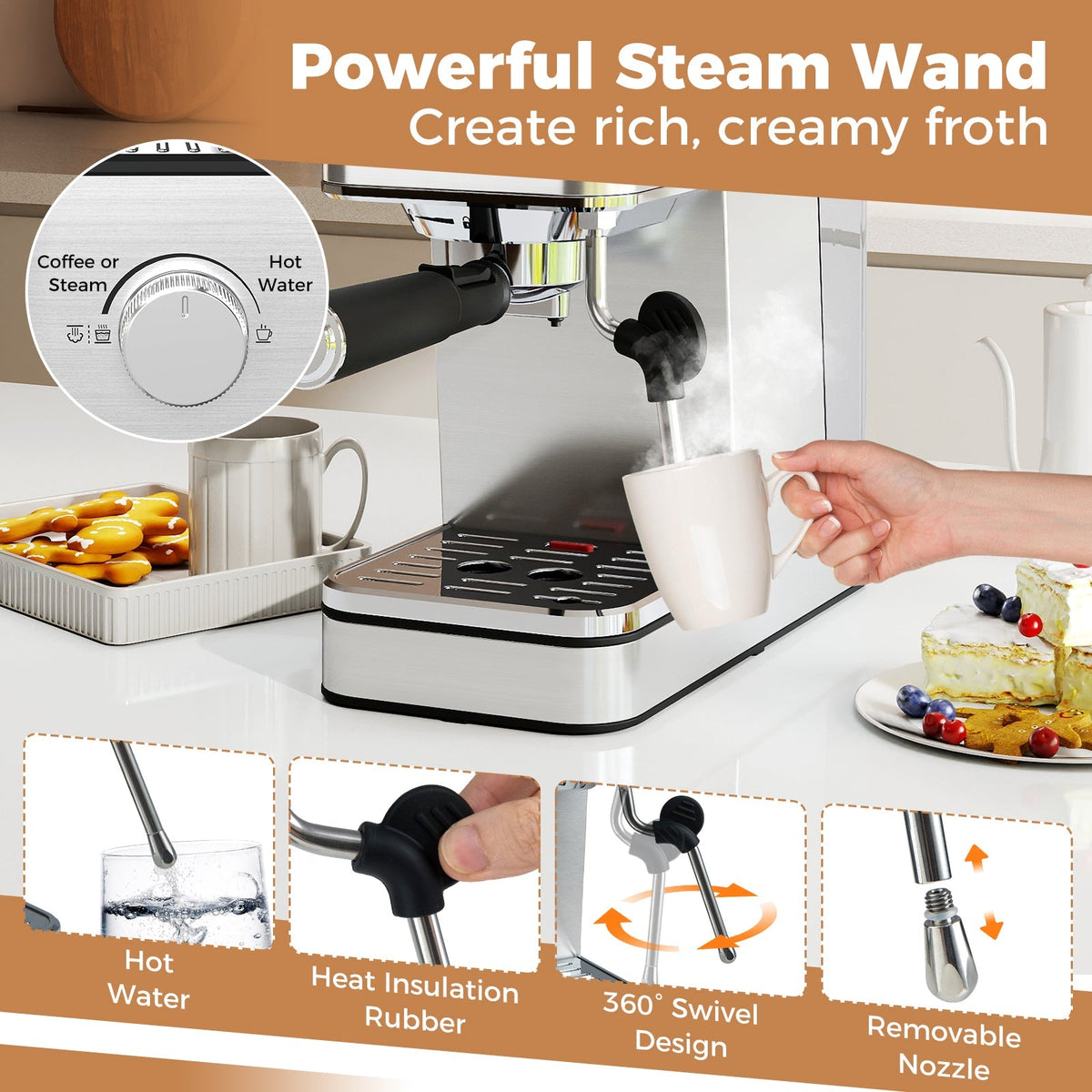 Stainless Espresso with Frother