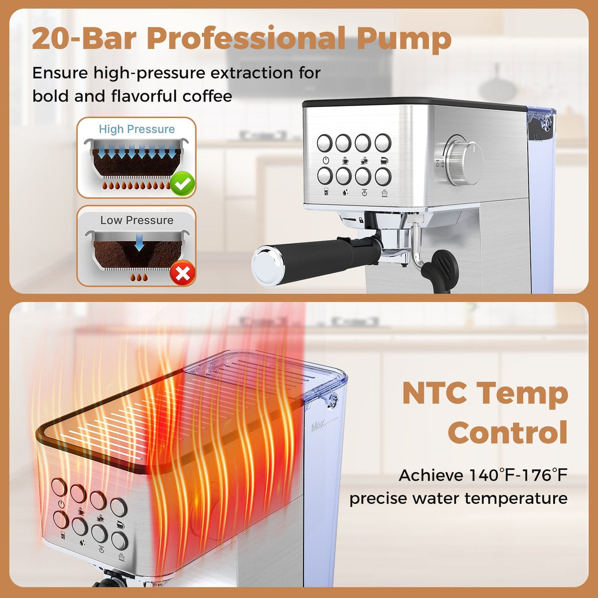 Stainless Espresso with Frother