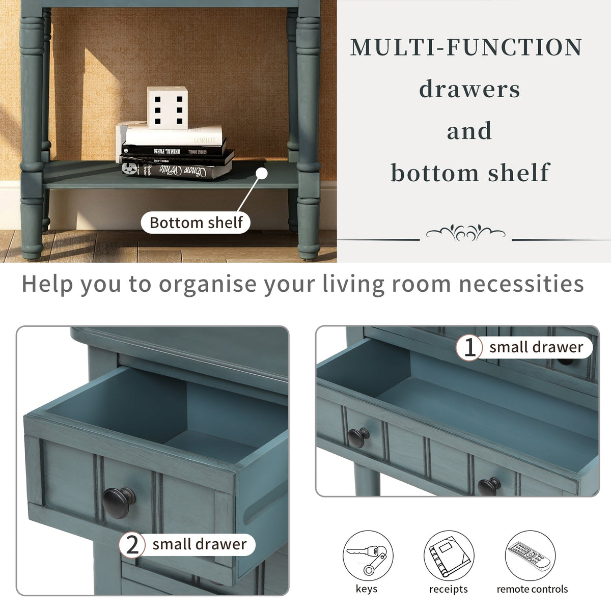 Slim Sofa Table Storage