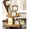 Charming Rustic Beaded Two-Tiered Tray