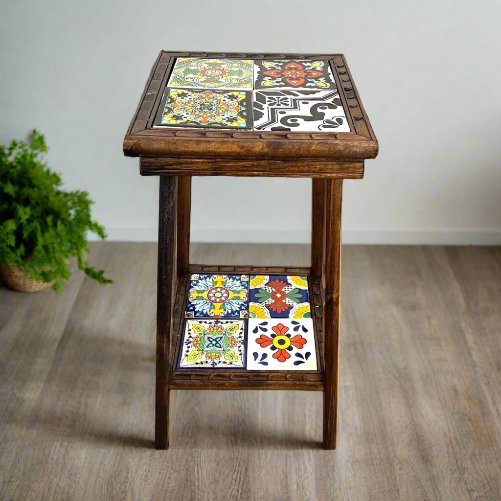 Handmade Mexican Wood Accent Table