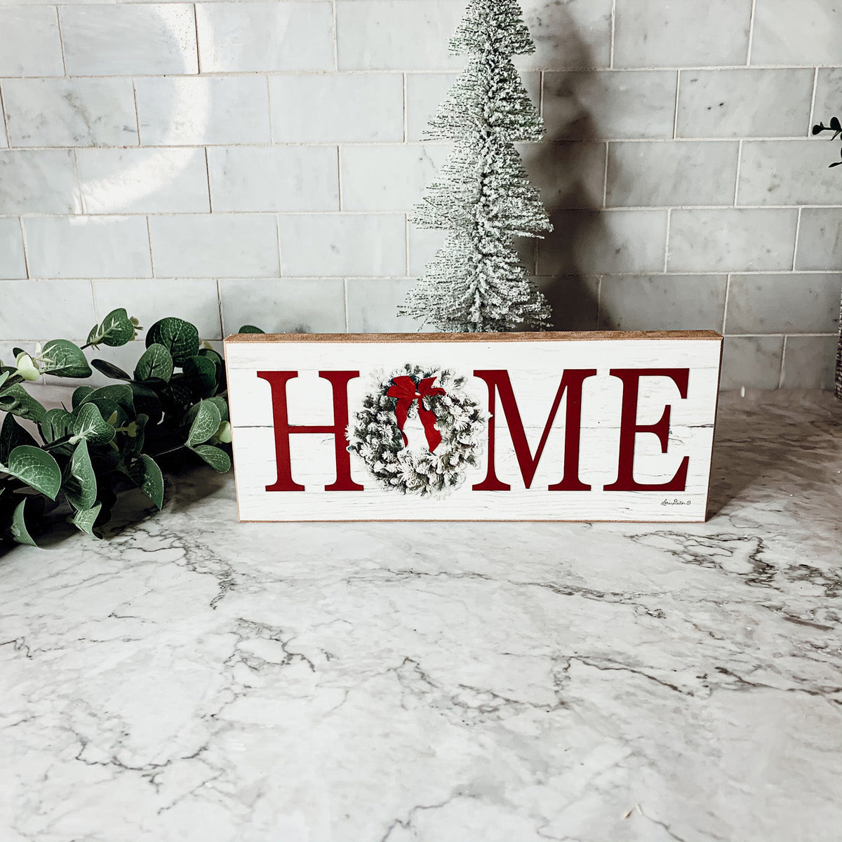 Christmas Home Wreath Sign