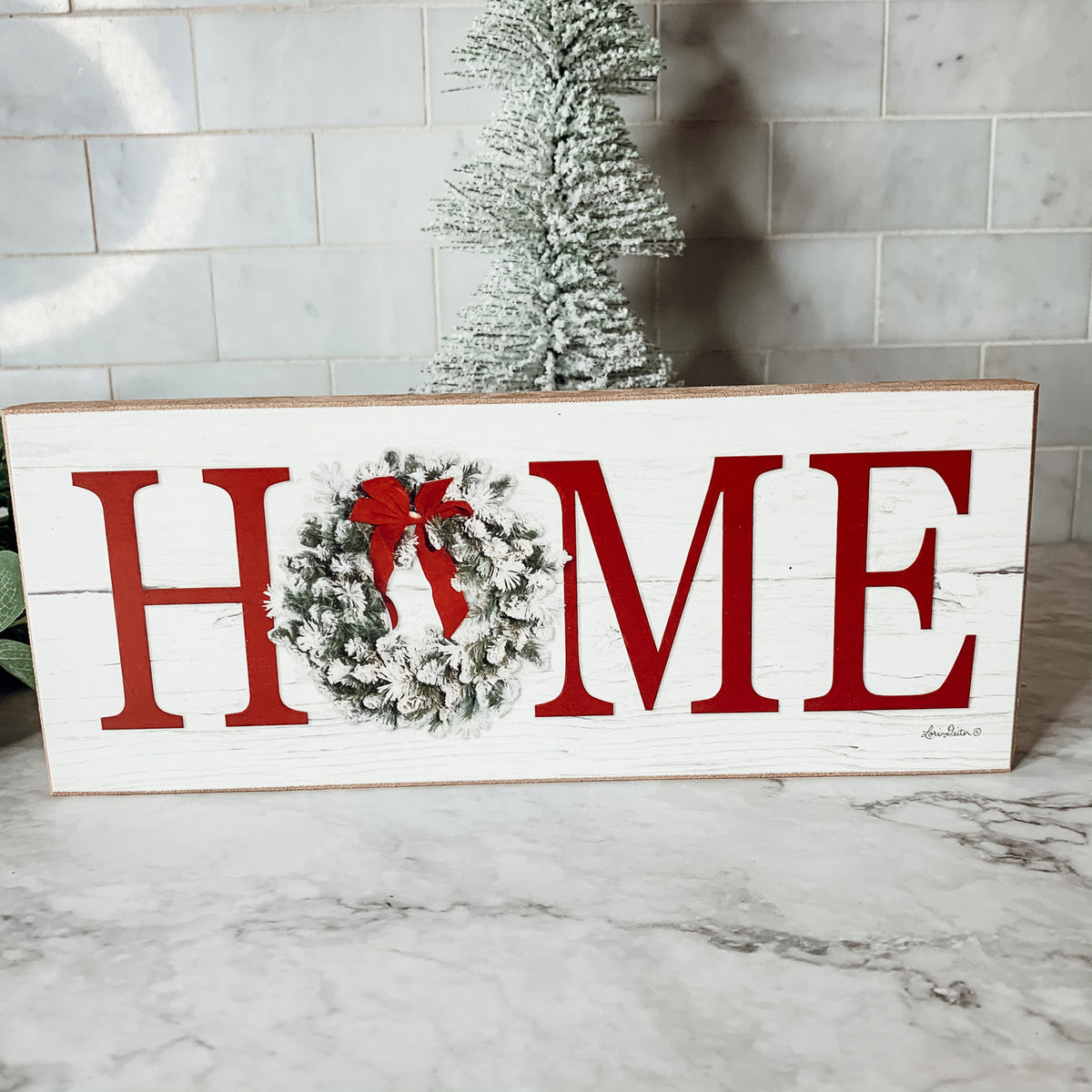 Christmas Home Wreath Sign