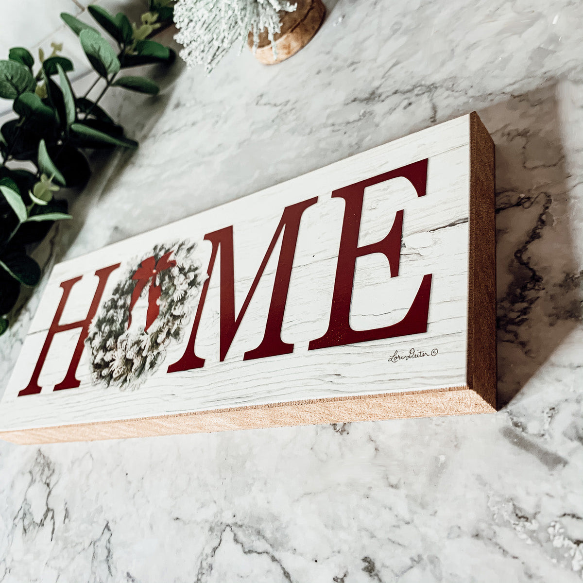 Christmas Home Wreath Sign