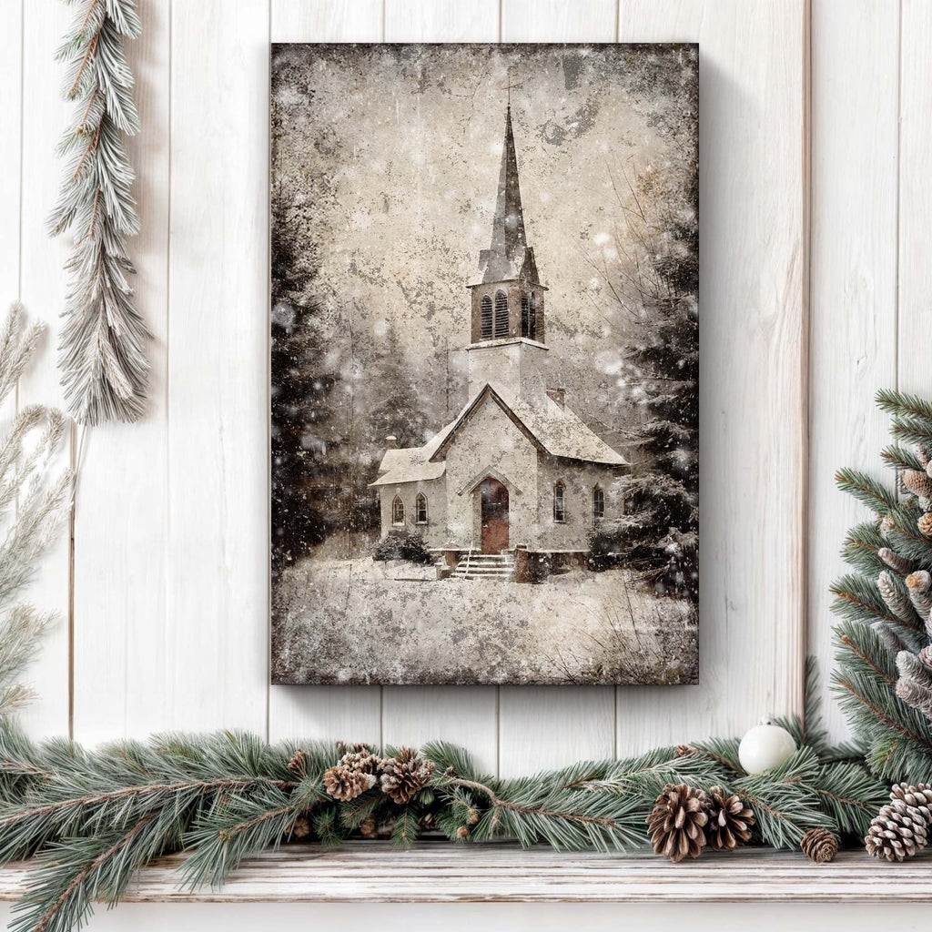 Vintage Chapel in the hills Wall decor
