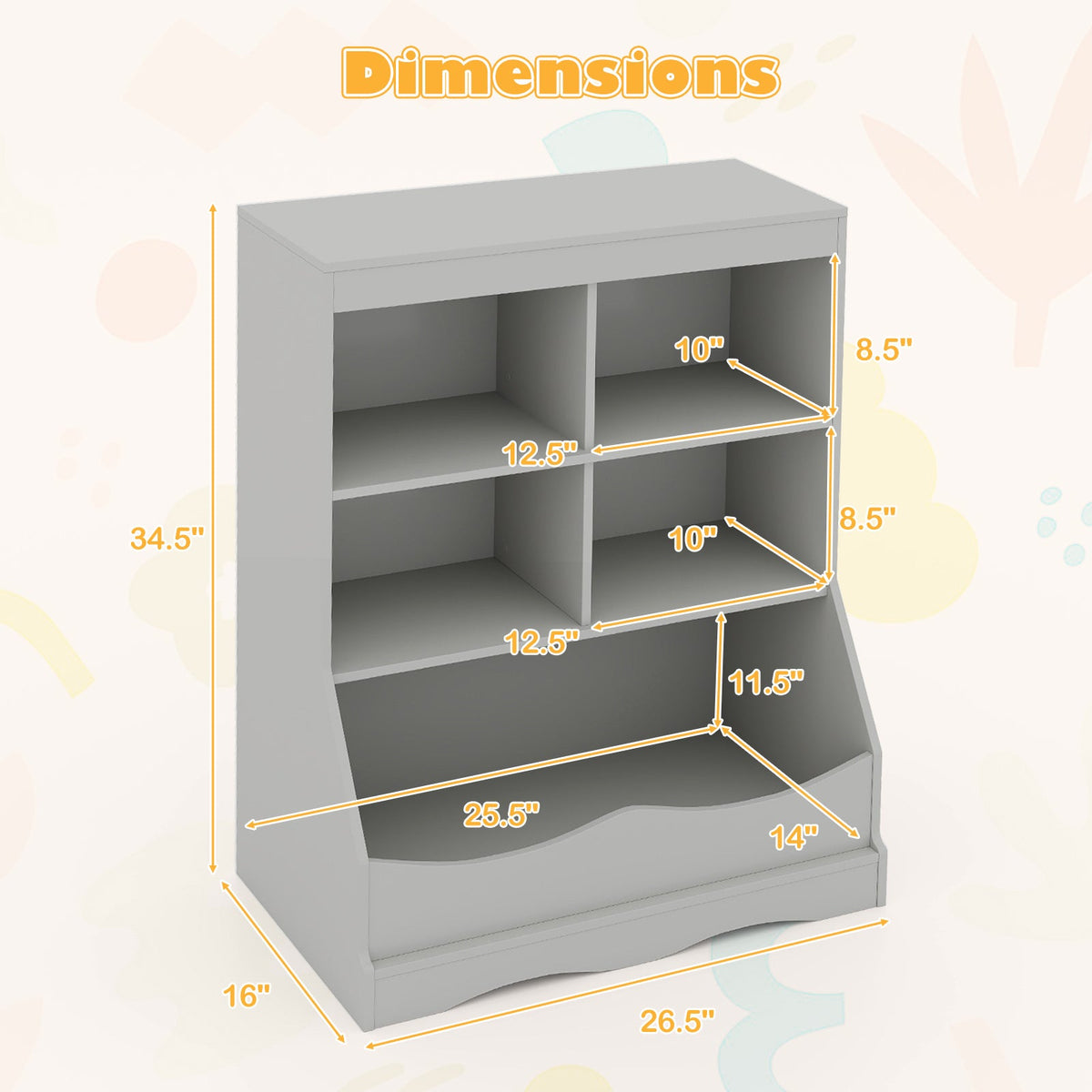 3-Tier Bookcase Storage Bin