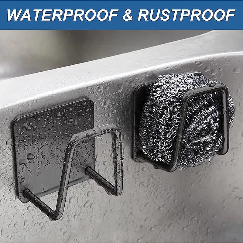 Wall-Mounted Stainless Steel Sponge Holders, 2-Pack
