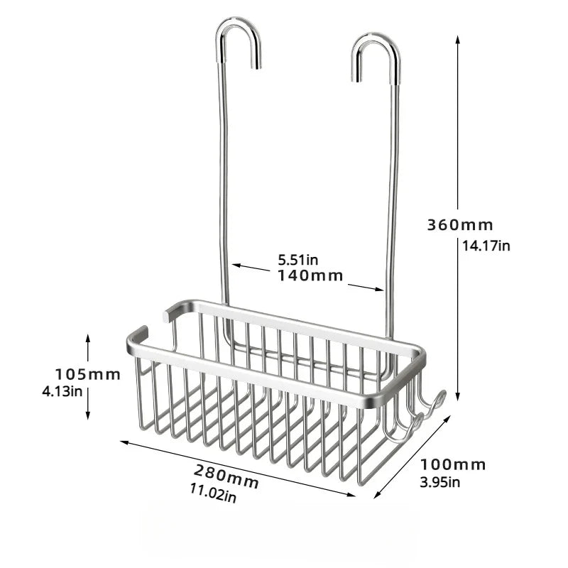 No-Drill Shower Storage Rack