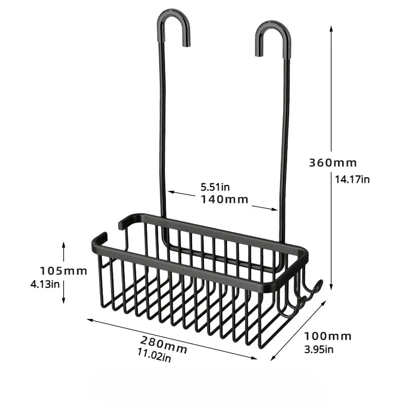 No-Drill Shower Storage Rack