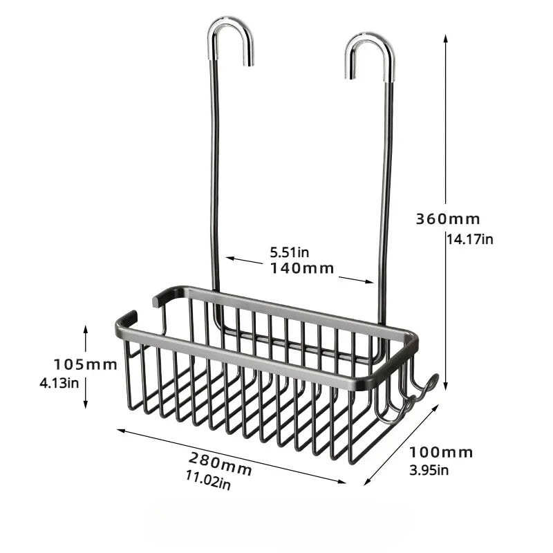 No-Drill Shower Storage Rack