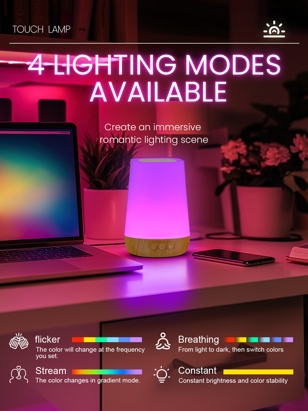 Dimmable Touch Bedside Lamp