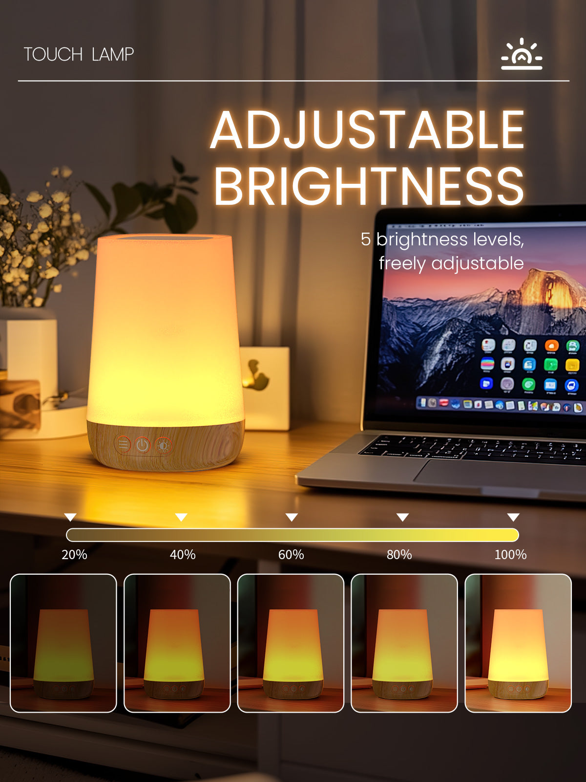 Dimmable Touch Bedside Lamp