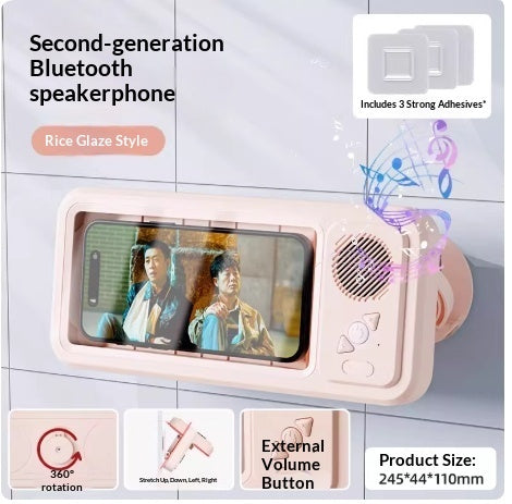 Waterproof Bath Phone Holder with Bluetooth Speaker