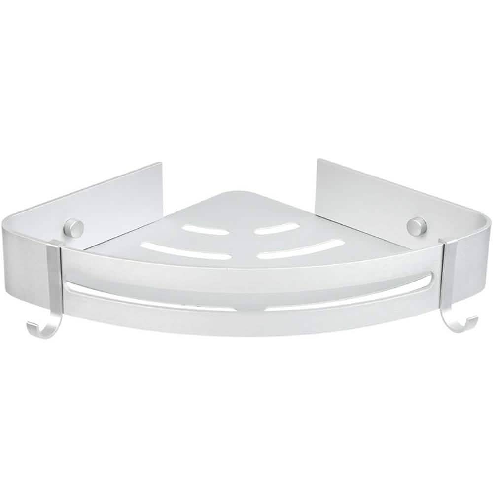 Aluminum Corner Shower Caddy with Hooks