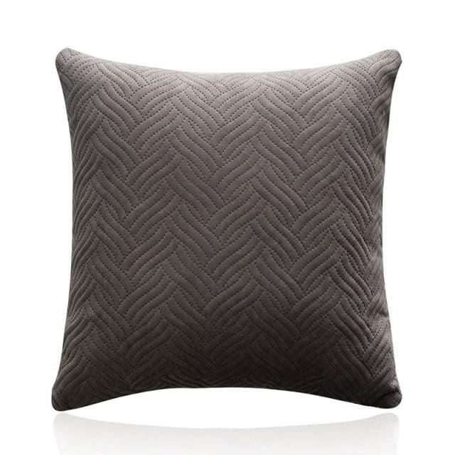 Quilted Velvet Throw Pillow Cover