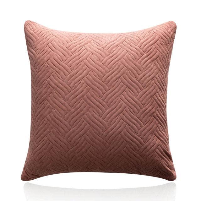 Quilted Velvet Throw Pillow Cover