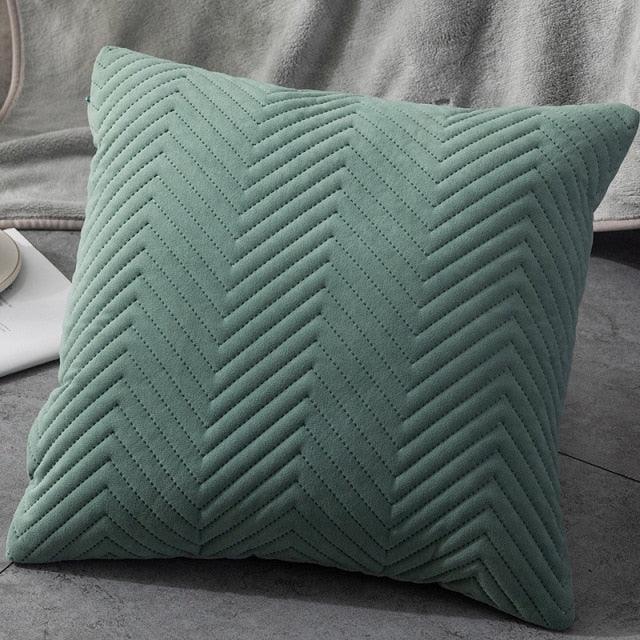 Quilted Velvet Throw Pillow Cover