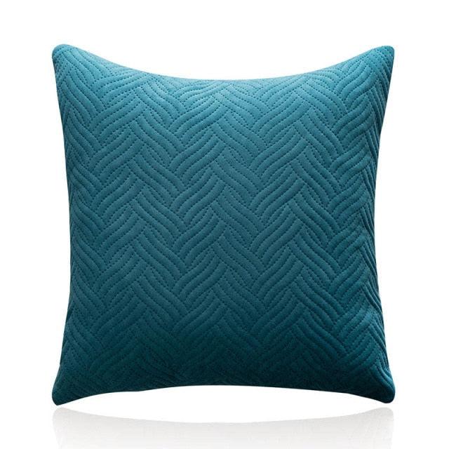 Quilted Velvet Throw Pillow Cover