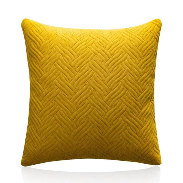 Quilted Velvet Throw Pillow Cover