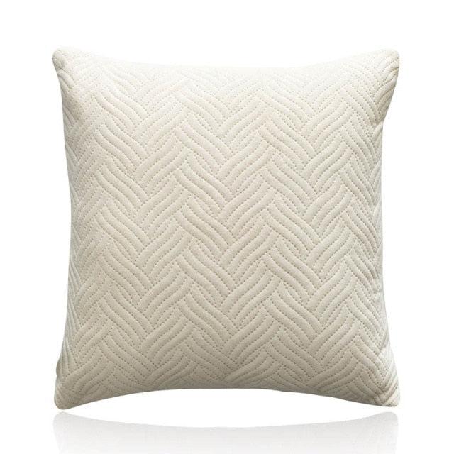 Quilted Velvet Throw Pillow Cover