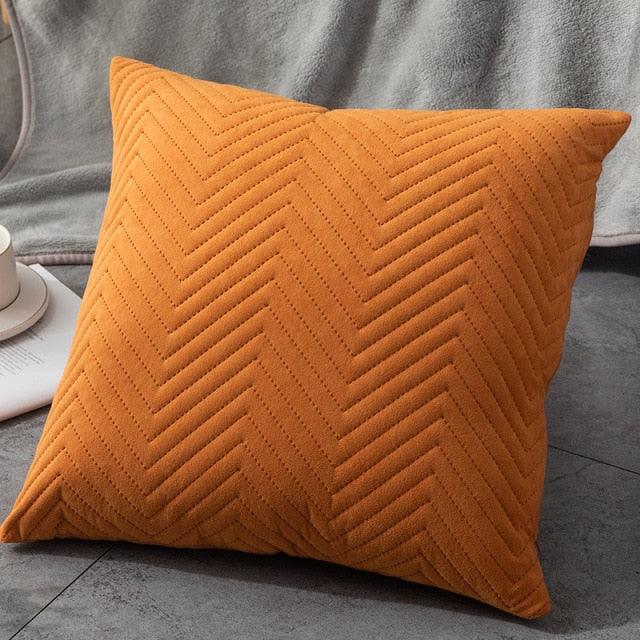 Quilted Velvet Throw Pillow Cover