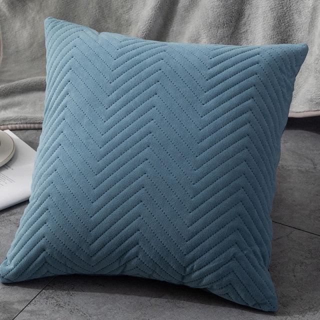 Quilted Velvet Throw Pillow Cover
