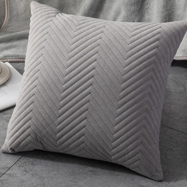 Quilted Velvet Throw Pillow Cover