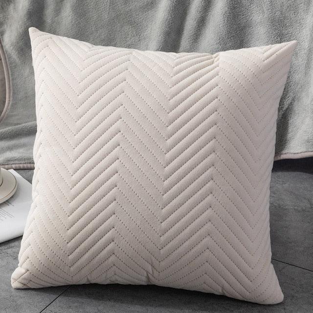 Quilted Velvet Throw Pillow Cover