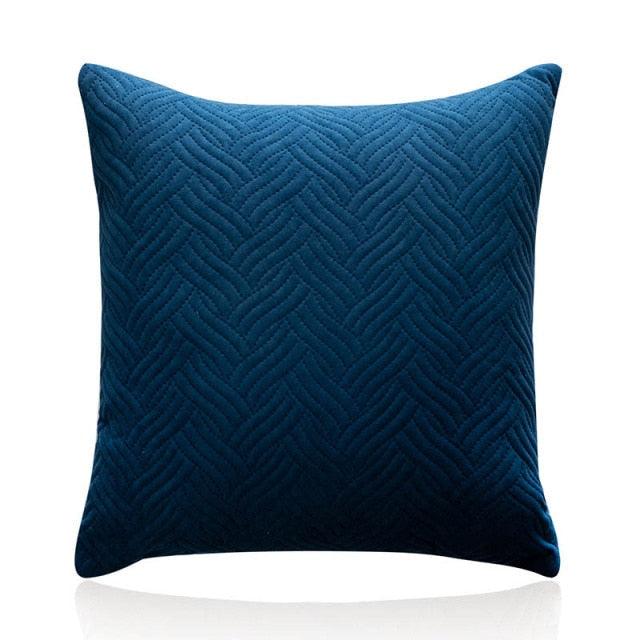 Quilted Velvet Throw Pillow Cover
