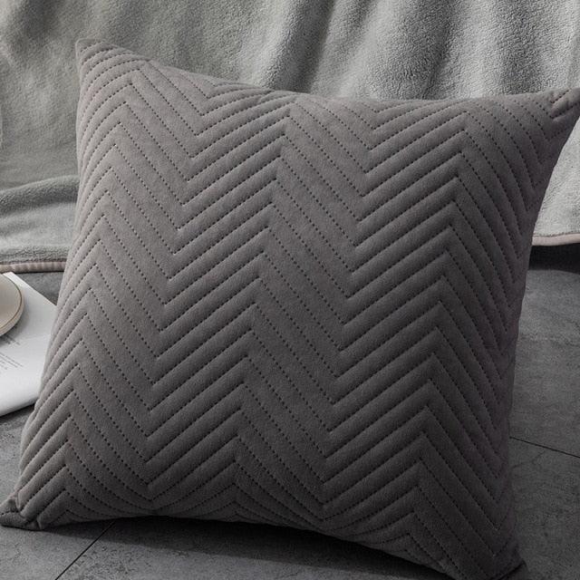 Quilted Velvet Throw Pillow Cover