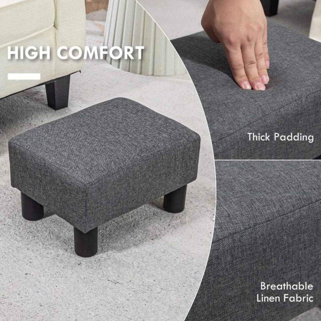 Modern Linen Fabric Ottoman