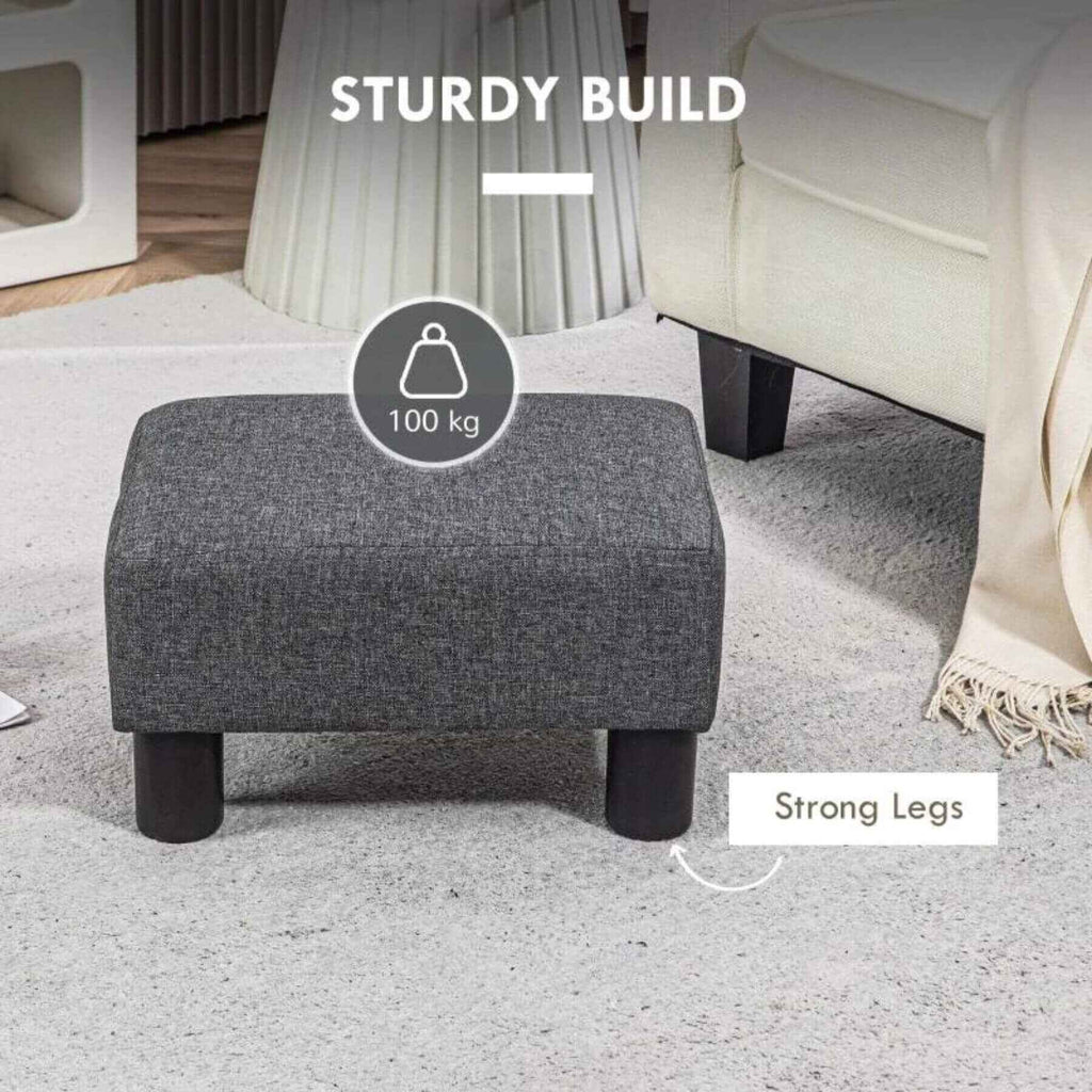 Modern Linen Fabric Ottoman