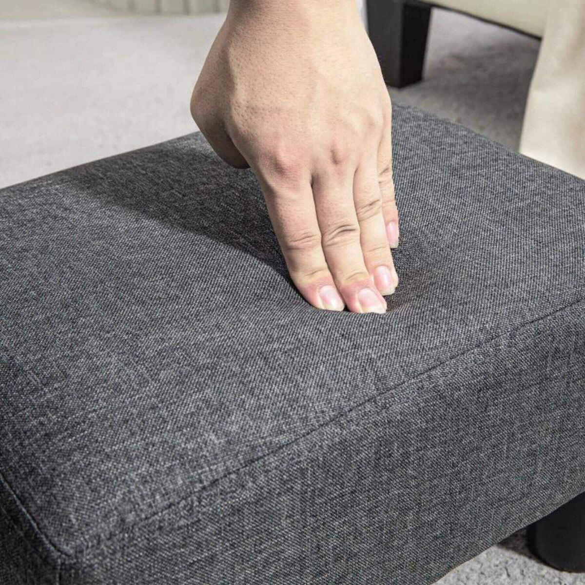 Modern Linen Fabric Ottoman