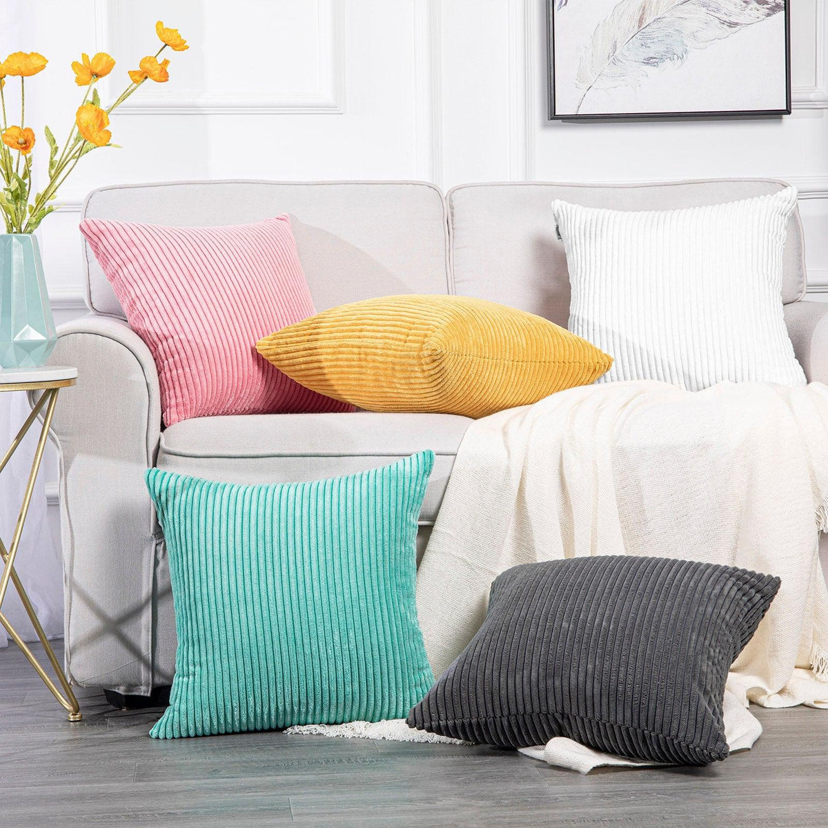Solid Velvet Throw Pillow Cover