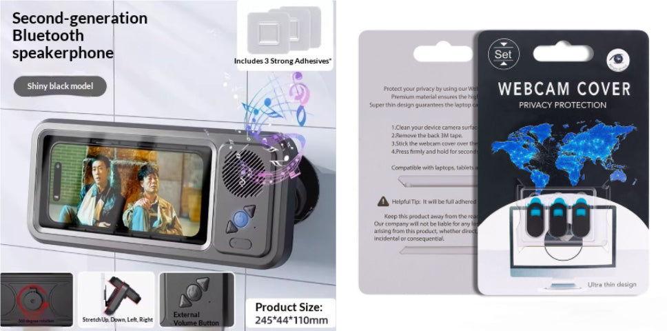 Waterproof Bath Phone Holder with Bluetooth Speaker