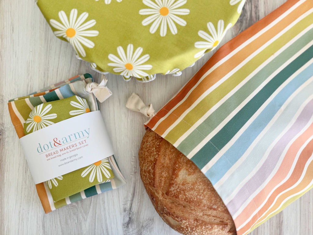 Daisy and Stripe Bread Bag