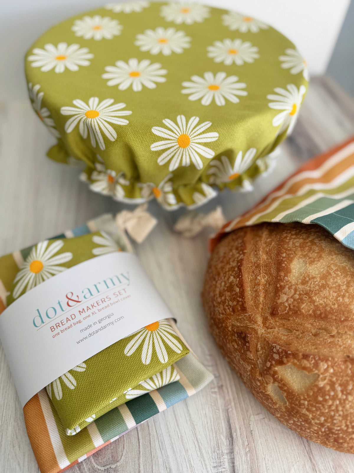 Daisy and Stripe Bread Bag