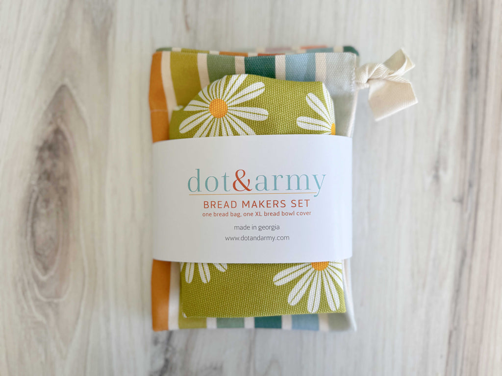Daisy and Stripe Bread Bag