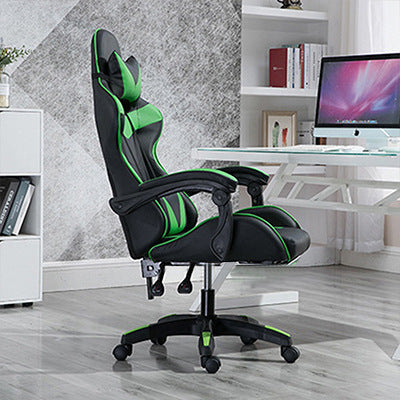 Red Leather Gaming Chair with Footrest