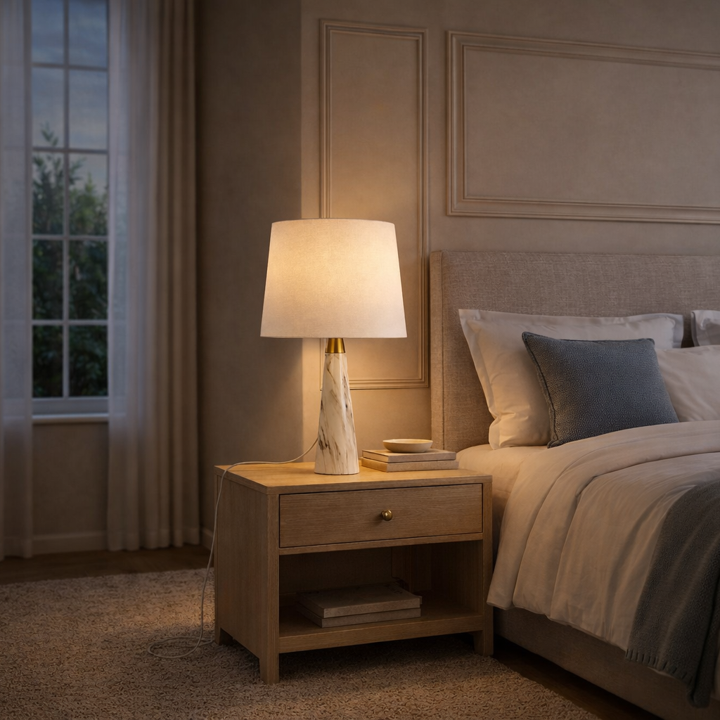Elegant Marble base white lamp