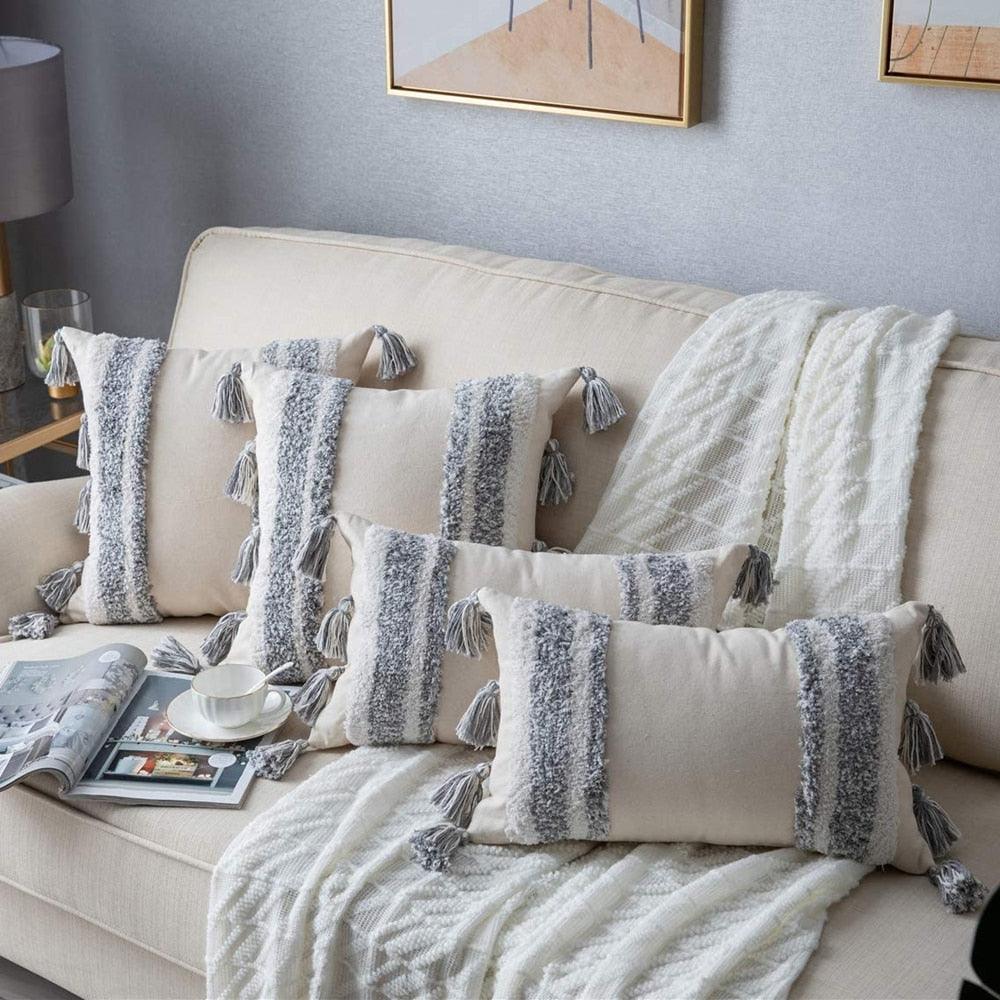 Boho Cotton Woven Pillow Cover