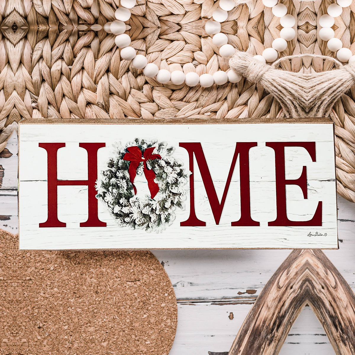 Christmas Home Wreath Sign