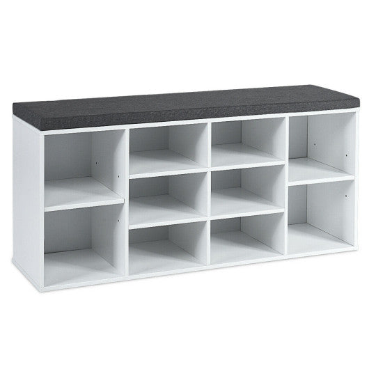 Entryway Bench Organizer with cushion