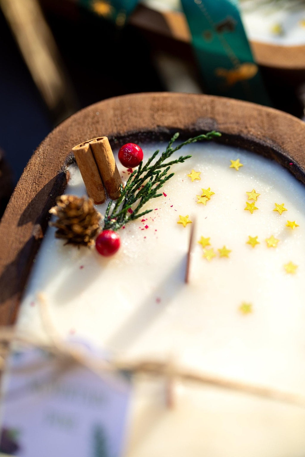 Farmhouse Christmas Dough Bowl Candle