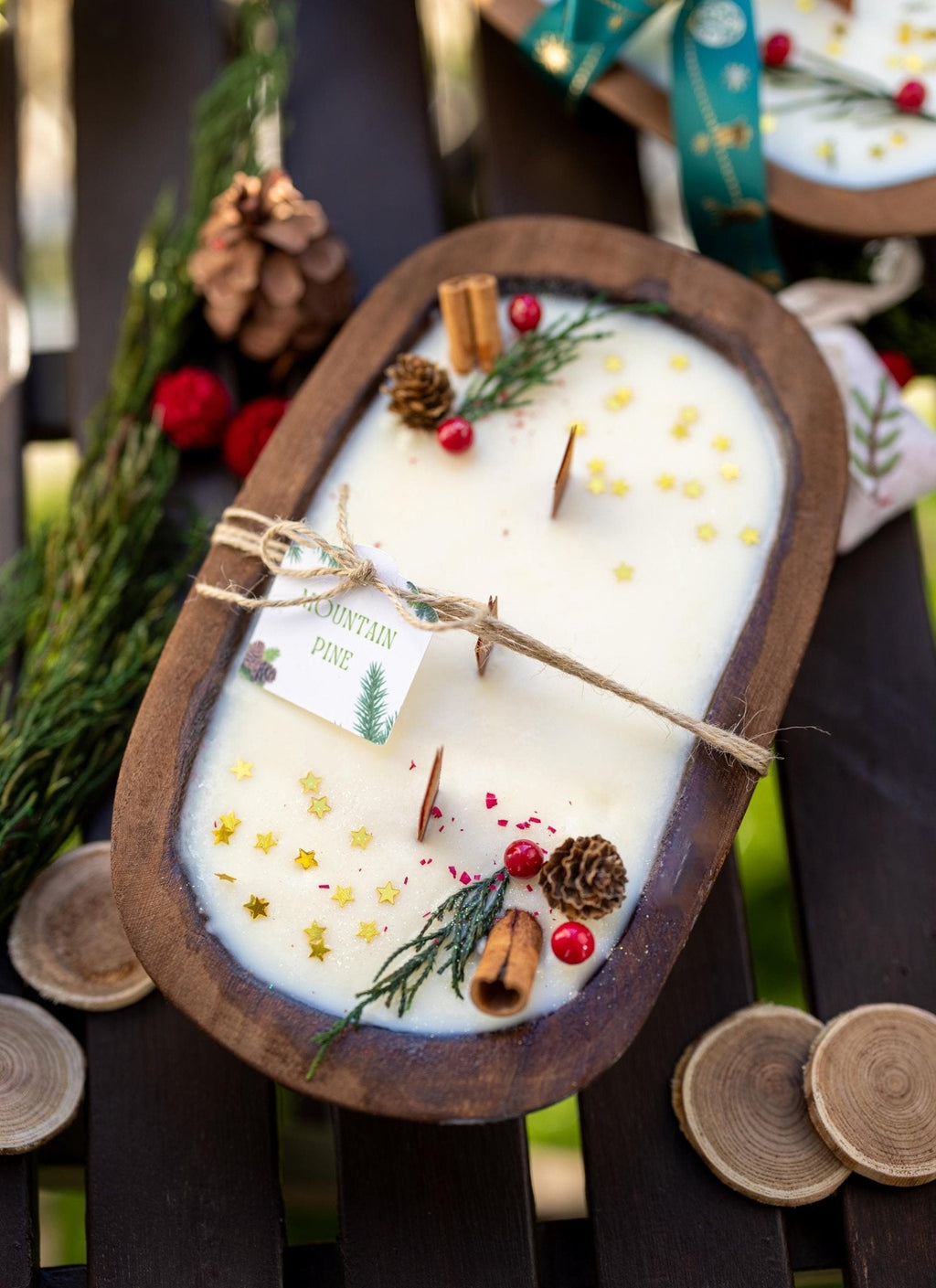 Farmhouse Christmas Dough Bowl Candle