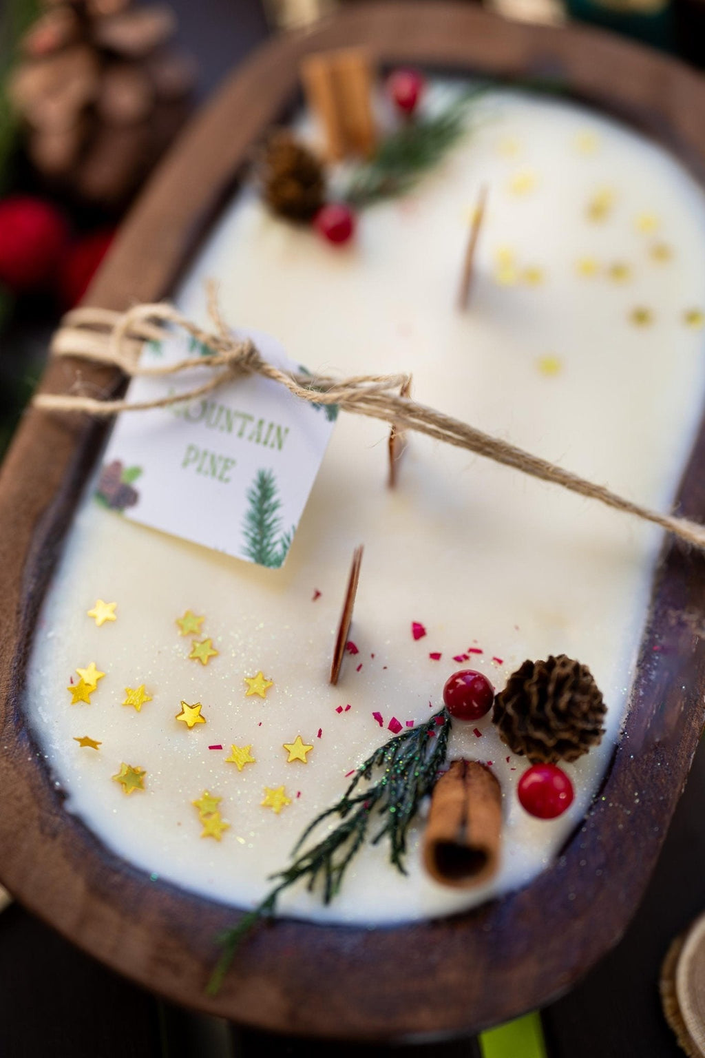 Farmhouse Christmas Dough Bowl Candle