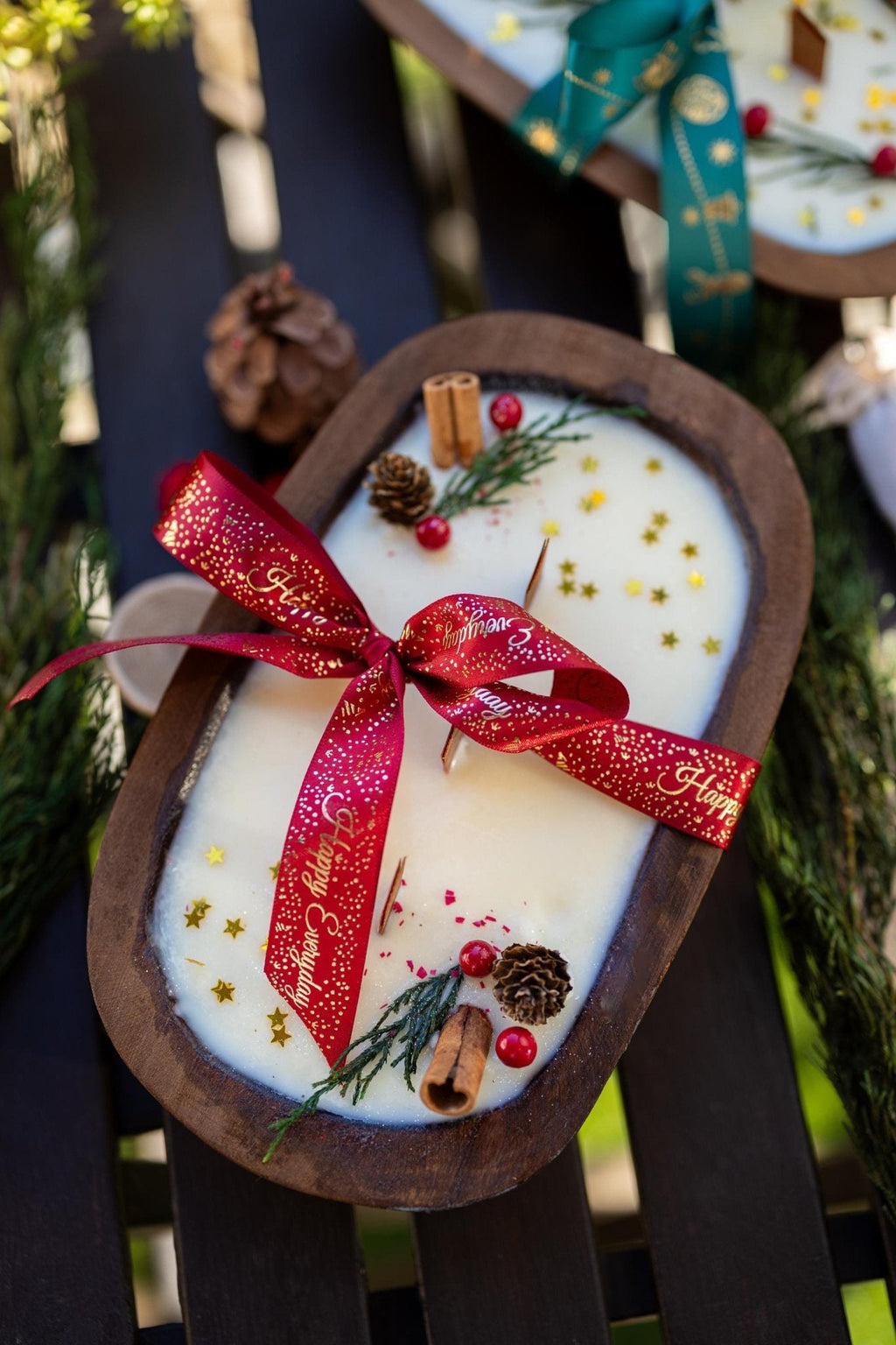 Farmhouse Christmas Dough Bowl Candle