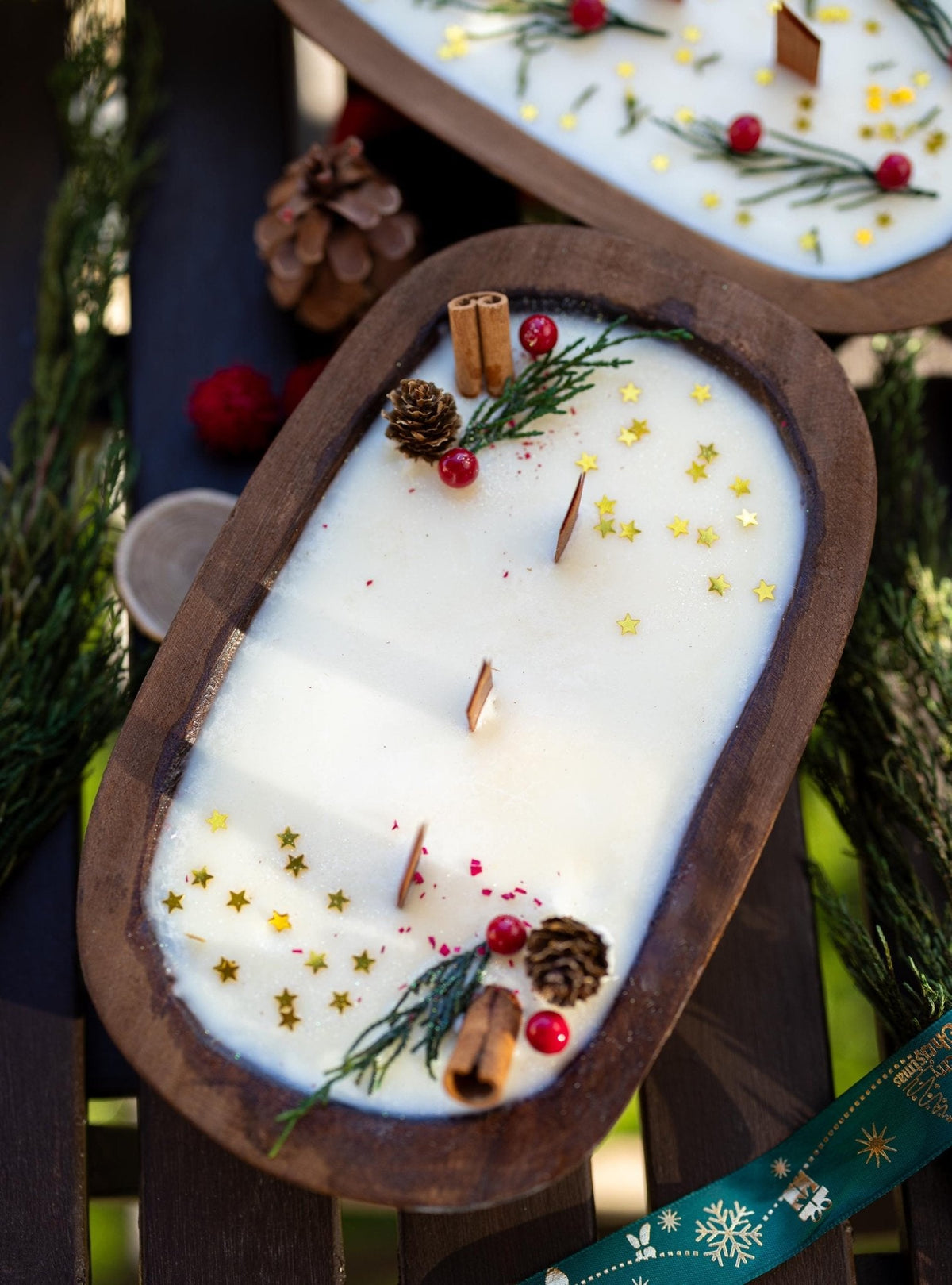 Farmhouse Christmas Dough Bowl Candle